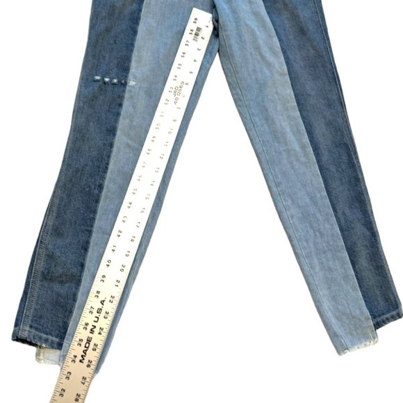 Closed Patchwork Two Tone Fit High Waist Italian Made Jeans Women's 29 NWT - Picture 7 of 9